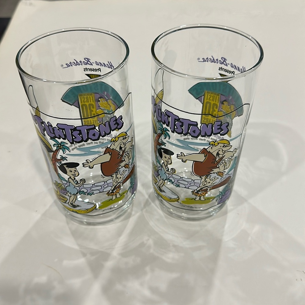The Flintstones 1991 Promotional Drinking Glass "The First 30 Years" Roy Rogers